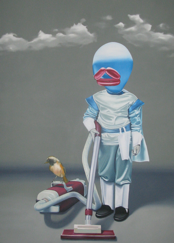 © Holger Kurt Jäger: "blue boy elite", Öl auf Leinwand, 180 x 110 cm