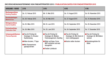 FineArtPrinter Termine 2015